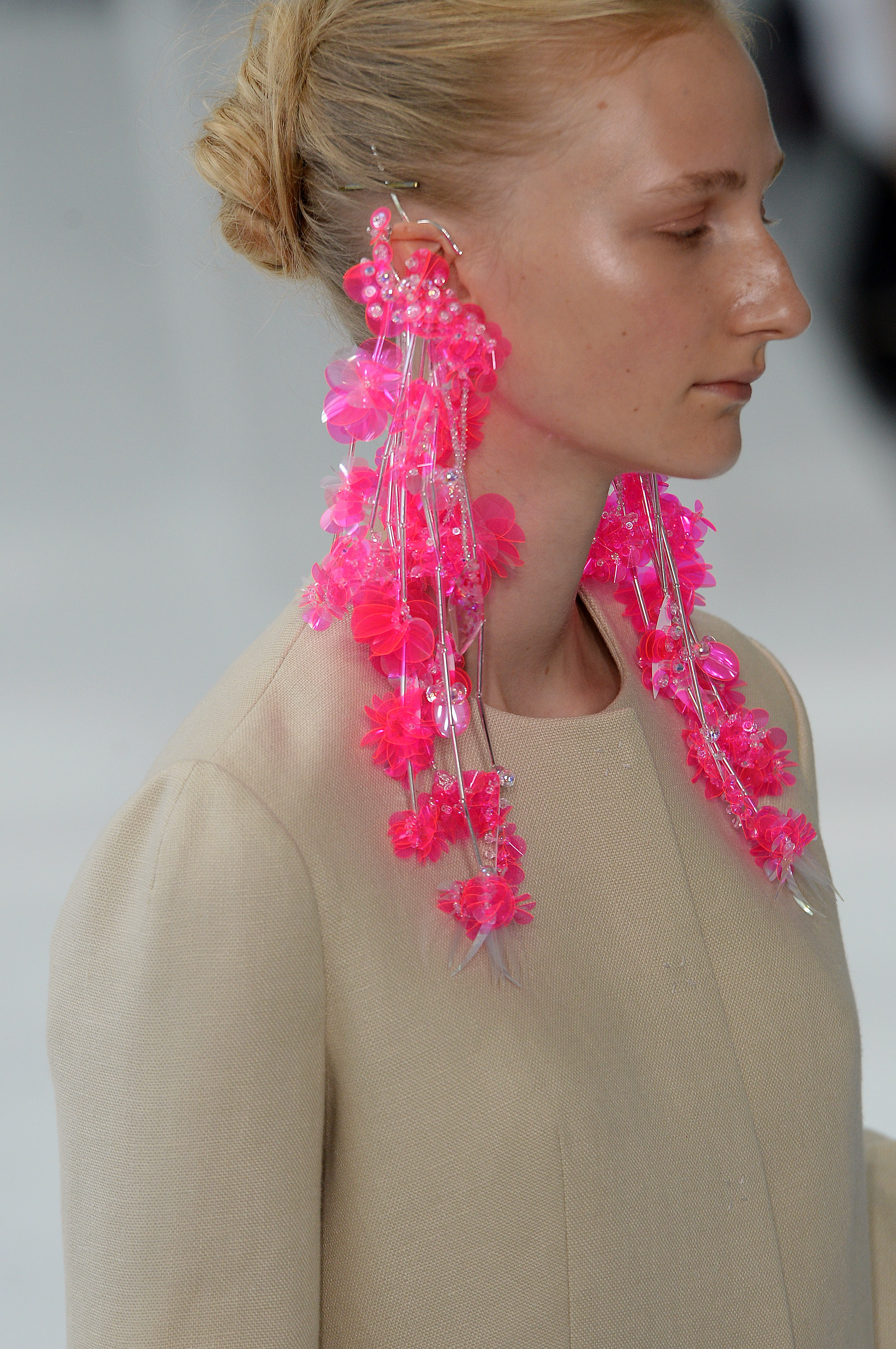 NEW YORK, NY - SEPTEMBER 14: Accessories a jewelry detail on the runway at the Delpozo Spring Summer 2017 fashion show during New York Fashion Week on September 14, 2016 in New York, United States. (Photo by Catwalking/Getty Images)